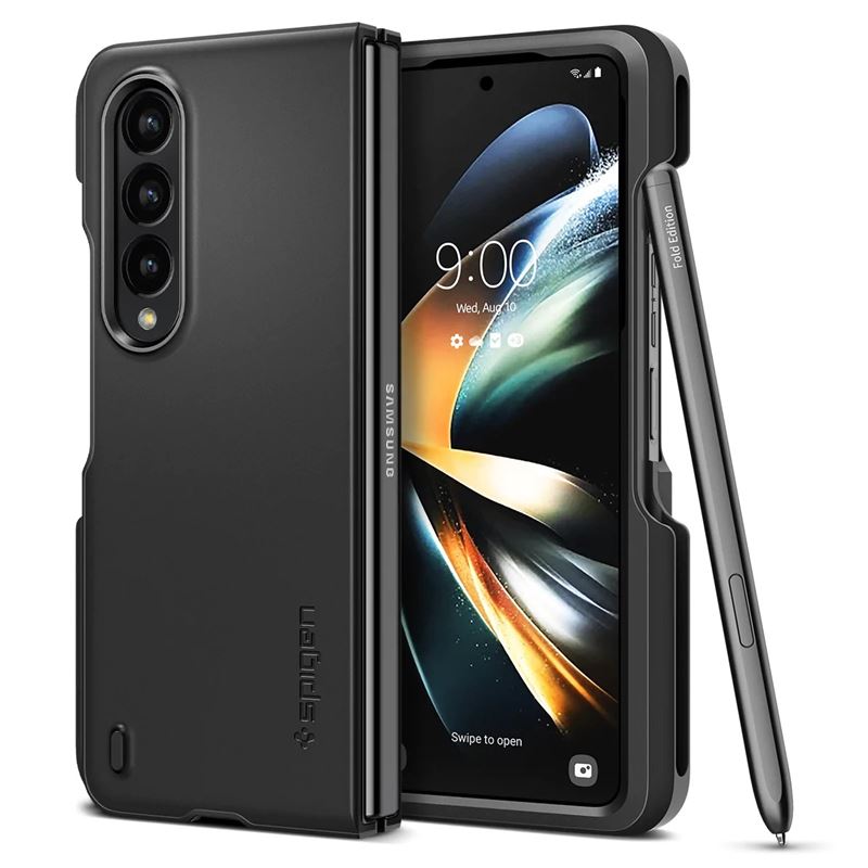 Mbështjellës për Samsung Galaxy Z Fold4 Spigen Thin Fit P, i zi