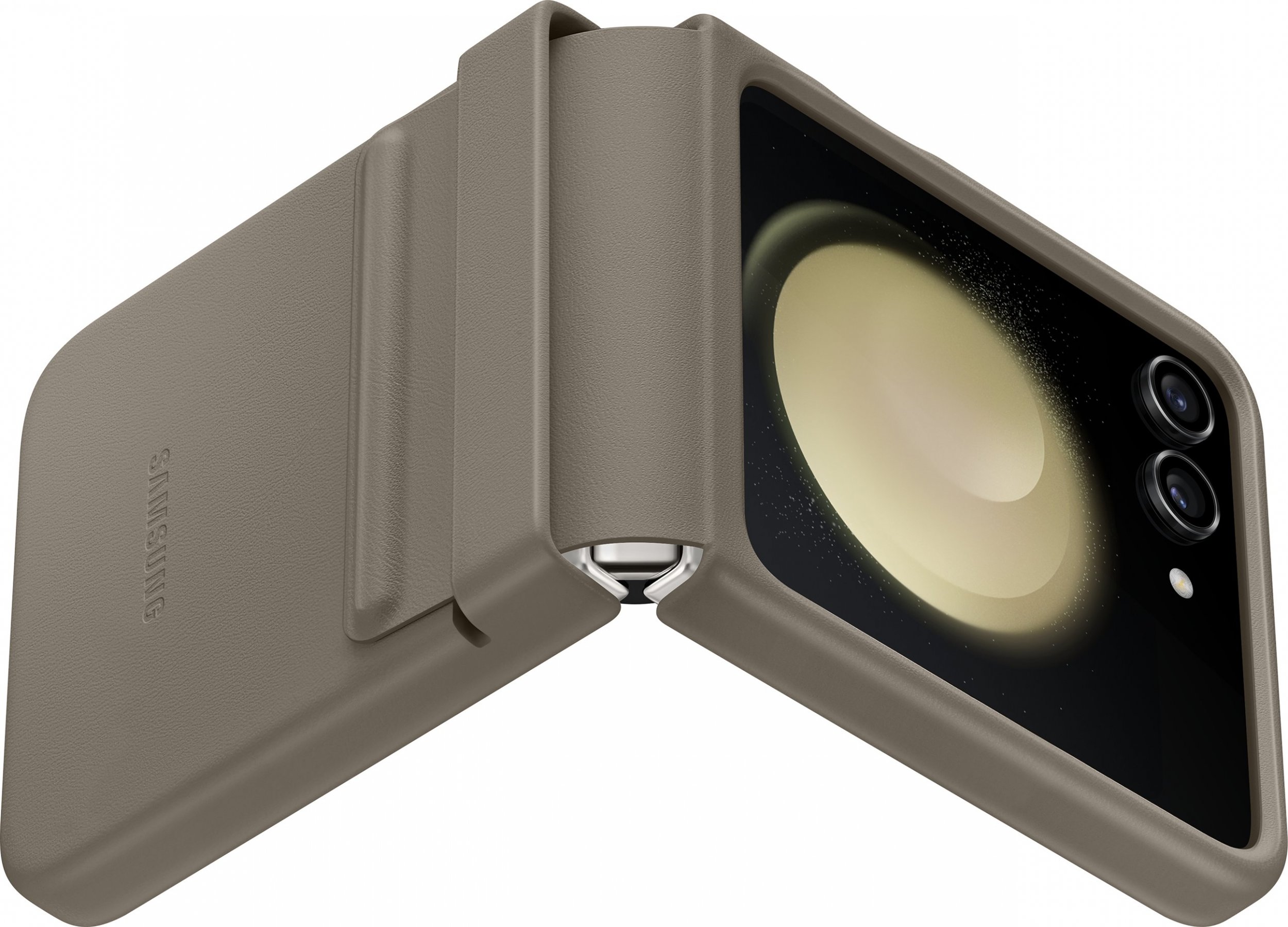 Mbulesë Samsung Galaxy Z Flip5 EF-VF731, ECO-Leather flap, gri kafe