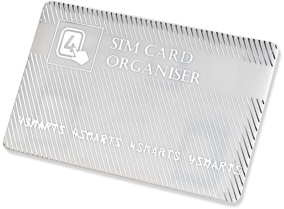 Organizues kartele SIM 4smarts, me adapterë, i bardhë argjendi