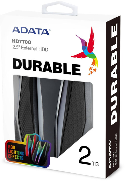 Disk i jashtëm ADATA HD770G, 2TB, i zi