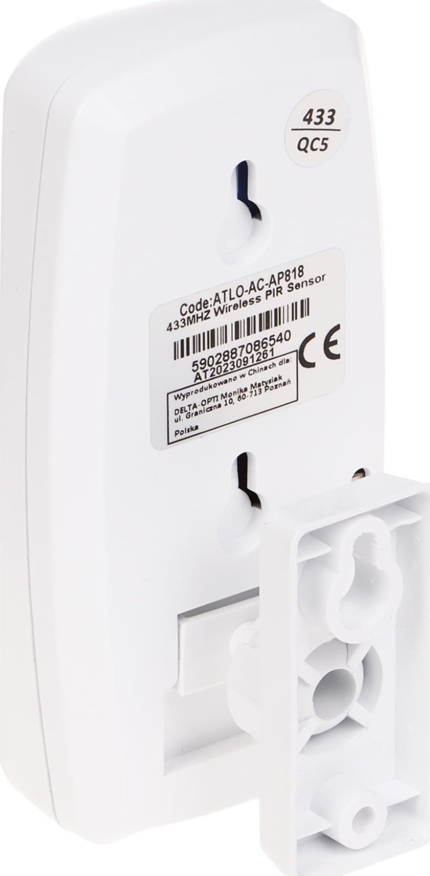 Бежичен детектор на движење ATLO AC-AP818, PIR, за внатрешни простории, бел