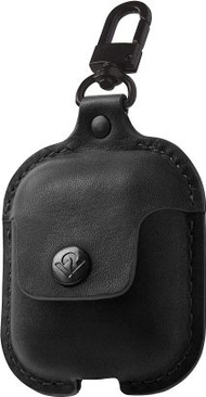 Kuti mbrojtëse Twelve South AirSnap për Apple AirPods, lëkurë natyrale, klips metalik, e zezë