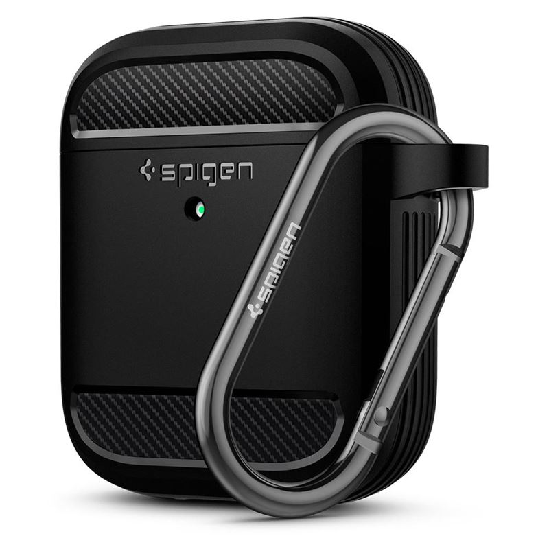 Mbrojtëse për kufje AirPods Spigen Rugged Armor, e zezë