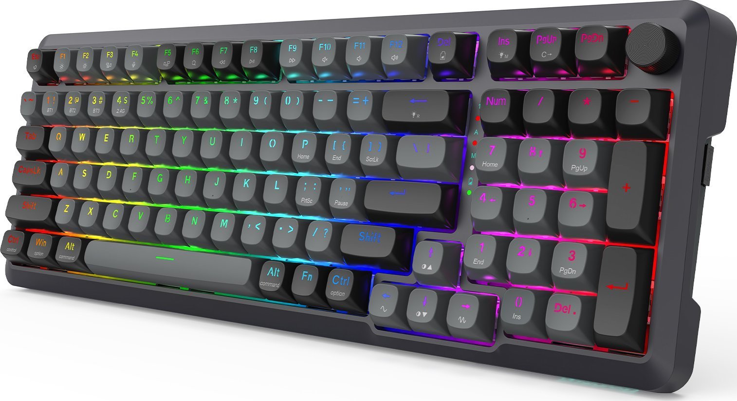 Tастатура гејминг Redragon Bragi K688 Pro, механичка, RGB, со и без кабел, црна