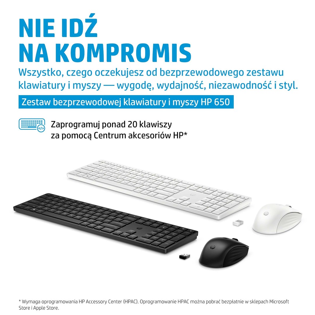 Set tastierë dhe maus HP 650, Wireless, i zi