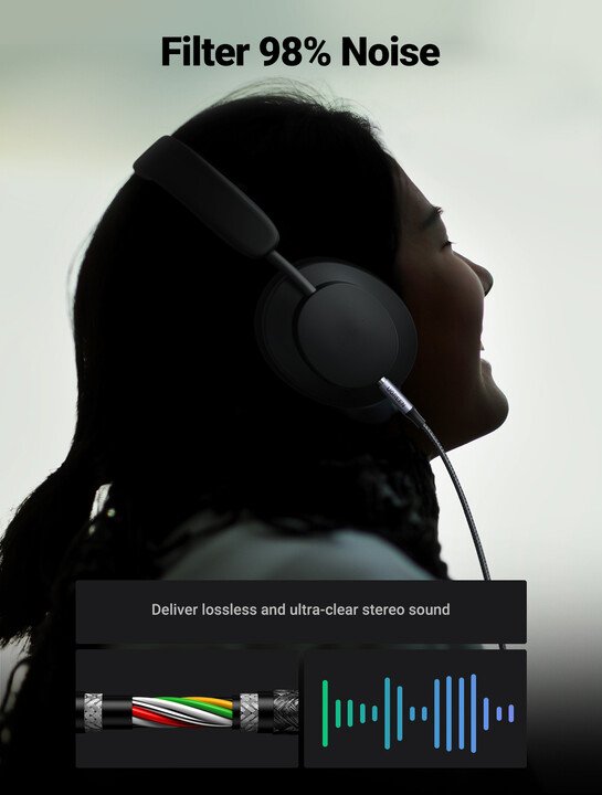 Кабел UGREEN Lightning до 3,5mm Aux, црн