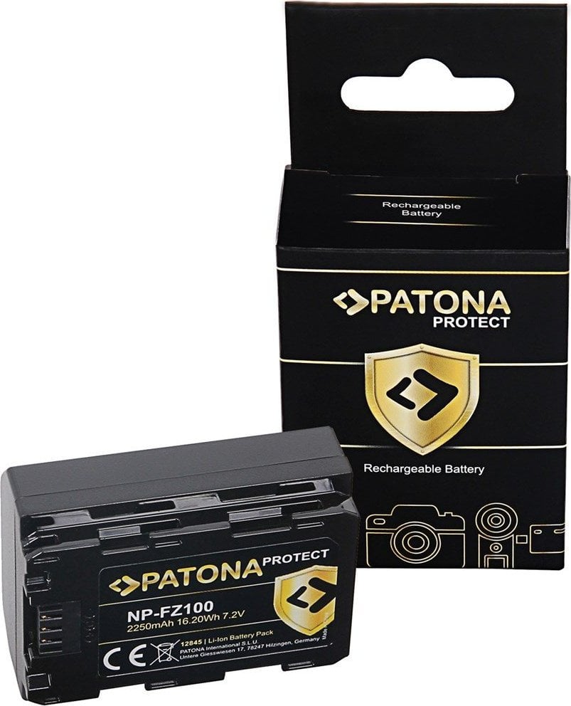 Bateri kamerë PATONA për Sony NP-FZ100, 2250mAh, Li-Ion, e zezë