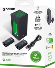 Stacion karikimi Nacon për Xbox, 2 kontrollorë, bateri 1400mAh, i zi