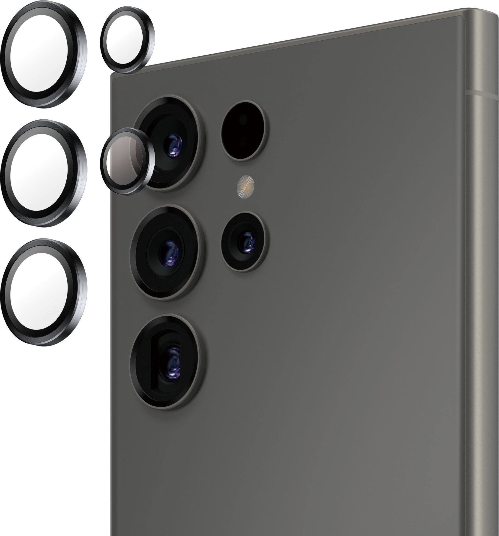 Mаска за леќи PanzerGlass Hoops, за Samsung Galaxy S25 Ultra, сет, црна