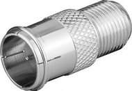 Adapter antene F Quick, F plug në F socket, zink, argjendtë