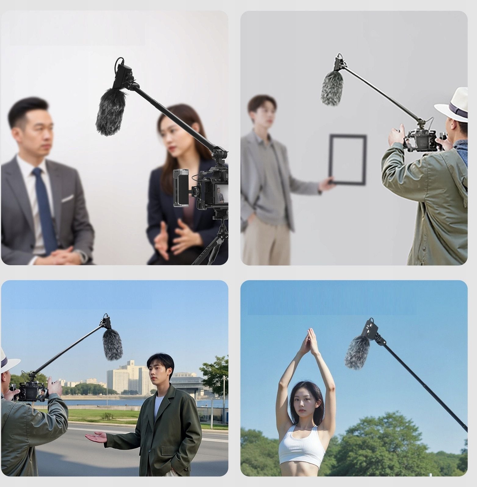 Krah teleskopik mikrofoni Ulanzi ZJ08, 1m, kabllo 3.5mm TRS, i zi