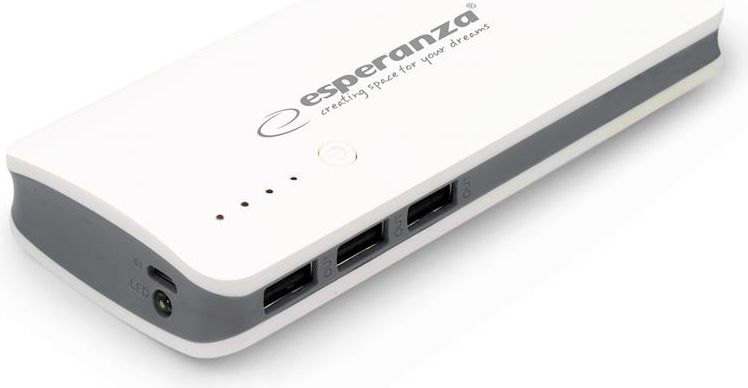 Powerbank Esperanza Radium, 8000mAh, 4 porta USB, i zi gri