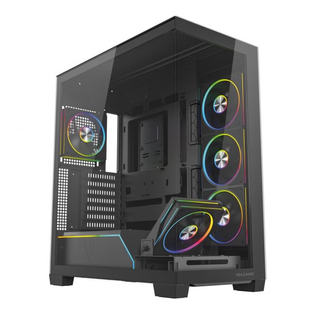 Kuti kompjuteri MODECOM Volcano Stellar Plus ARGB, Midi Tower, 5 ventilatorë ARGB, e zezë