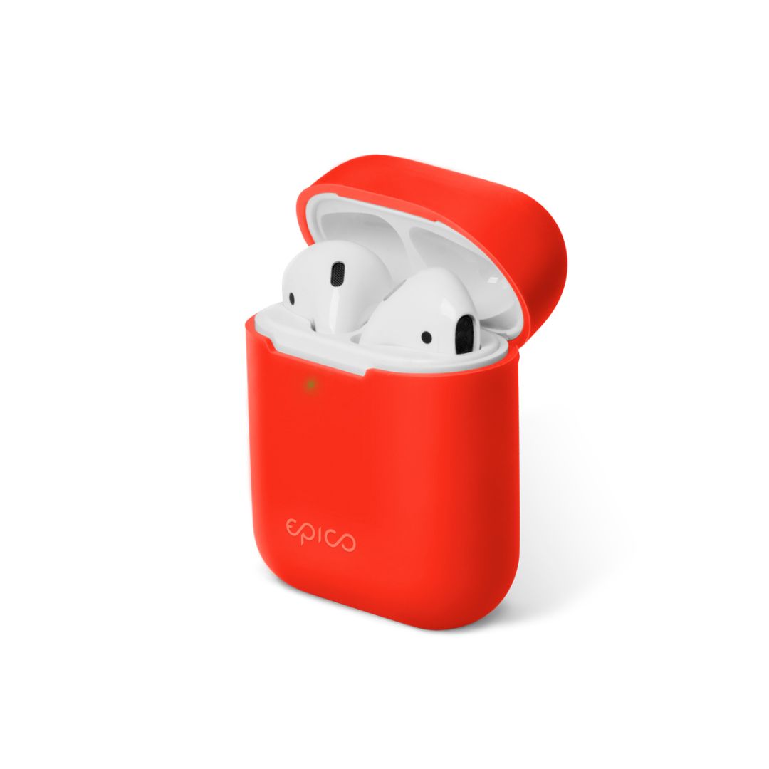 Mbrojtëse Epico Silicone për AirPods (Gjenerata 1 dhe 2), e kuqe