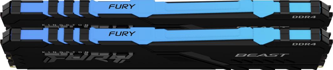 Memorie Kingston Fury Beast RGB, DDR4, 64 GB, 3000 MHz, CL16, KF430C16BBAK2/64