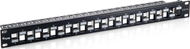 Patch panel Equip 24 porta Keystone Cat.6A, i ekranizuar, 1U, i zi