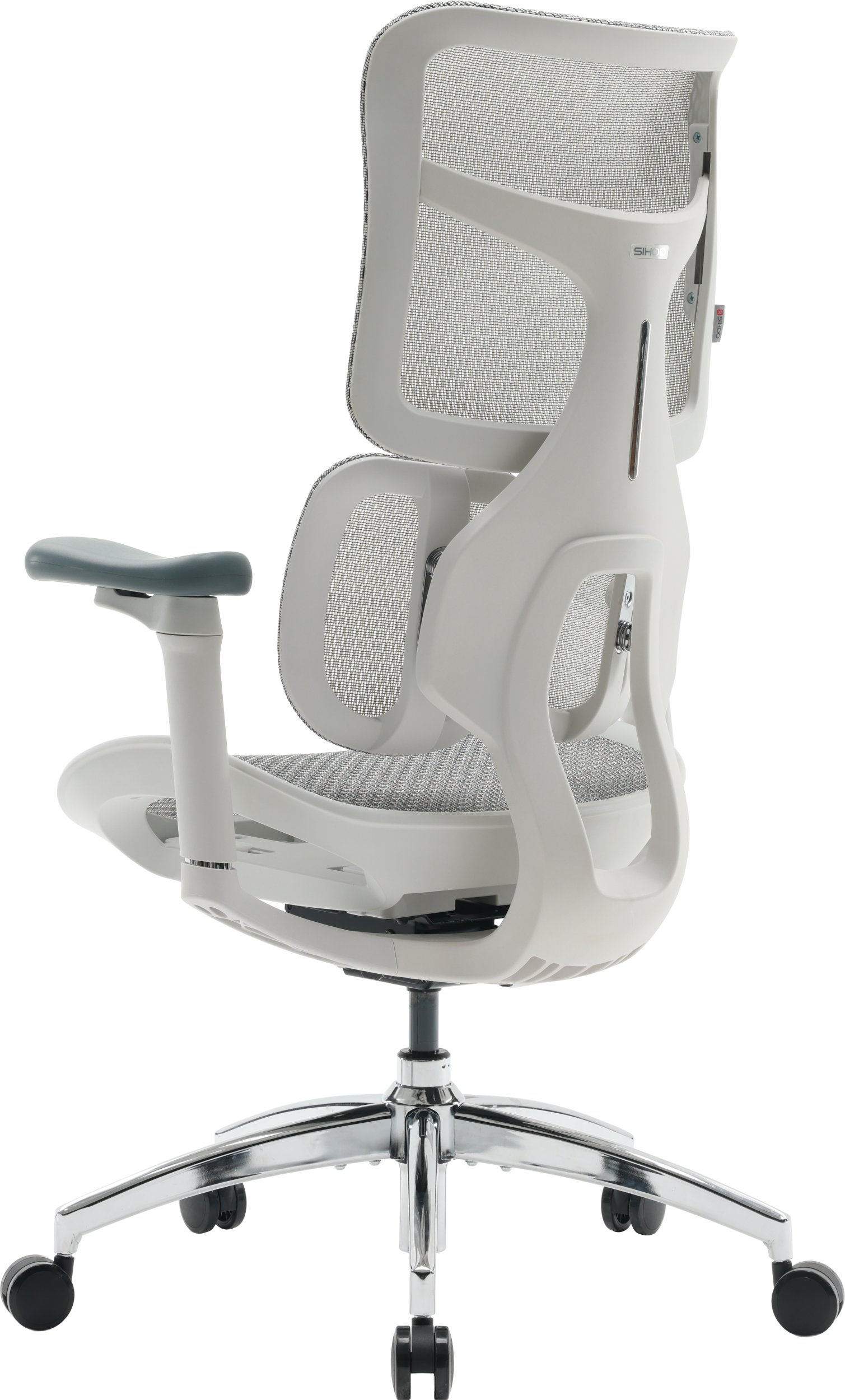 Karrige zyre SIHOO DORO S100, rrjetë, me mbështetëse koke, e bardhë