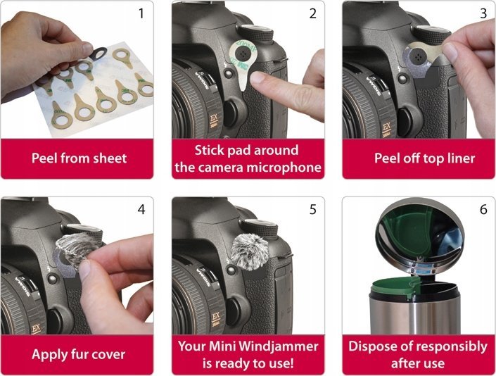 Aksesor audio Rycote Micro Windjammer, set 30 përdorime, për mikrofon kamere, gri