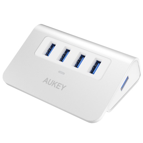 USB HUB Aukey CB-H5, 4x USB 3.0, 5Gbps, i argjendtë