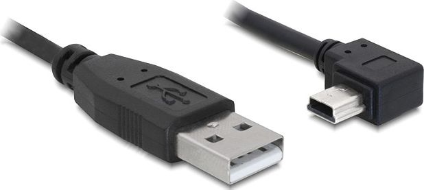 Kabllo Delock USB-A - miniUSB, 1 m, e zezë