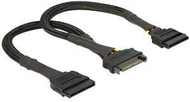 Kabllo Delock, SATA 15-pin x2 (60135), 0.2m, e zezë