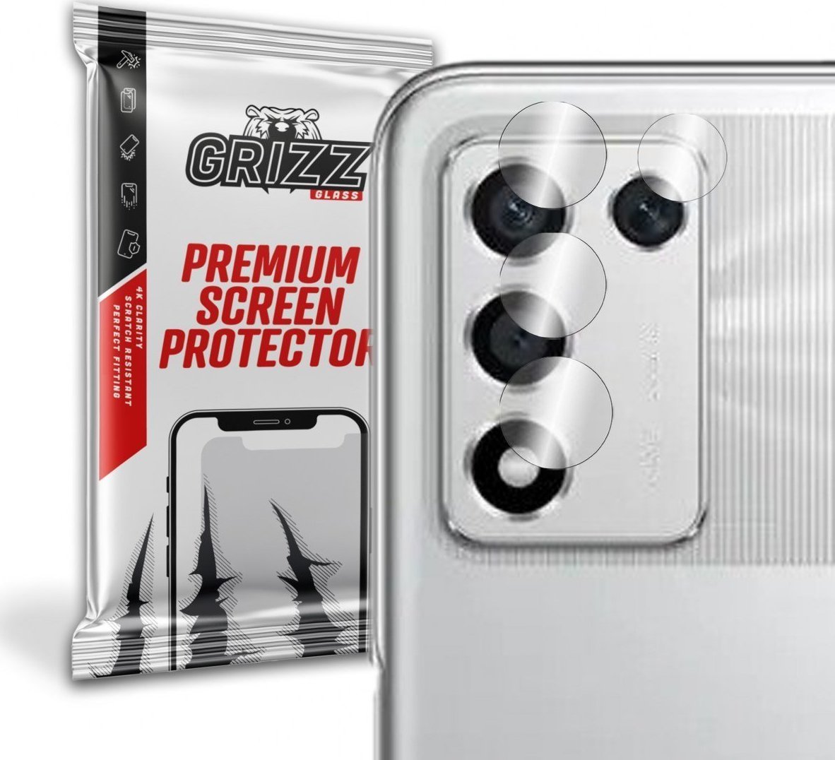 Xham mbrojtës kamere GrizzGlass për Oppo K9s, hibrid, transparent