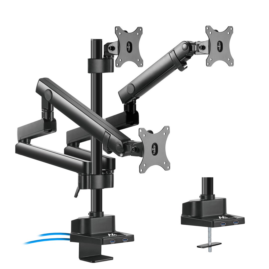 Mbajtës për tre monitorë MACLEAN MC-811, 17-27", VESA 100x100, i zi