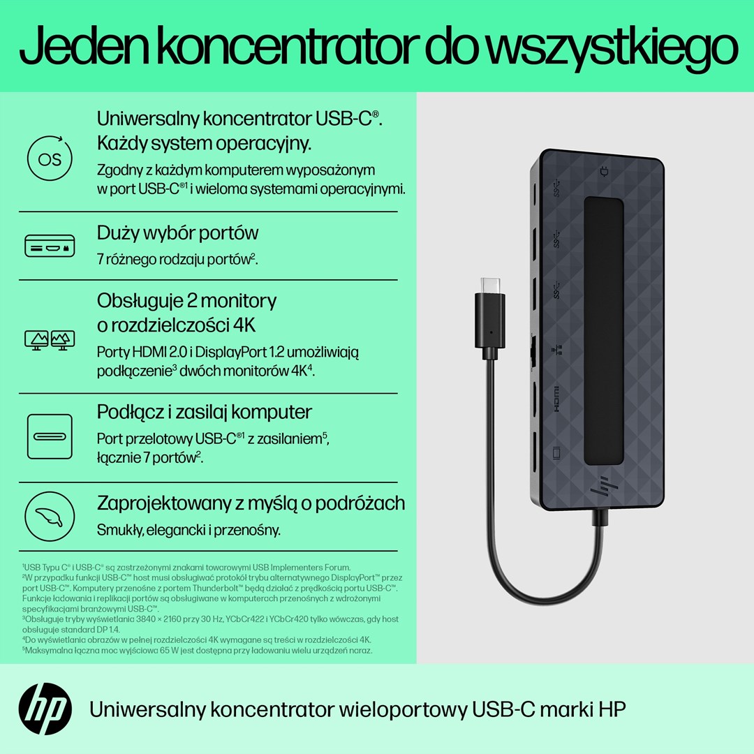 Докинг станица HP Universal USB-C Multiport Hub, црна