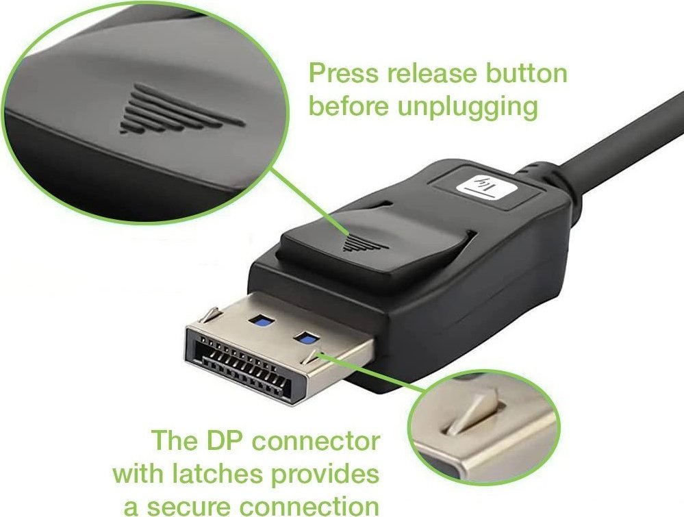 Kабел Techly DisplayPort 2.1, 4K, 3m, црн