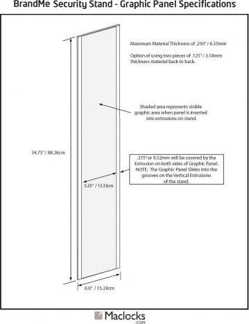 Stendë dyshemeje Maclocks BrandMe VESA Mount, sigurie, e zezë