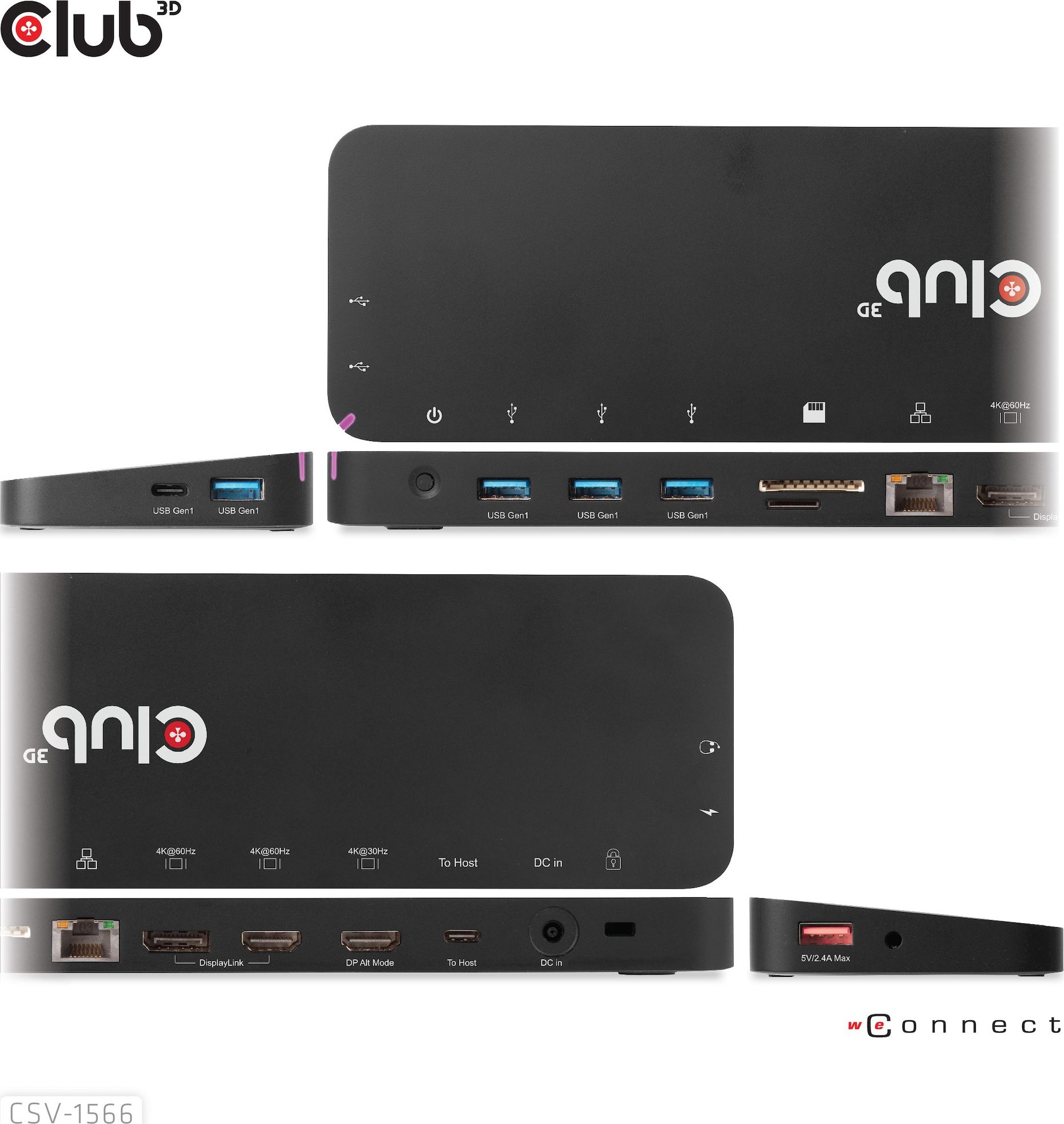 Docking station Club 3D CSV-1566, USB C, 4K, LAN