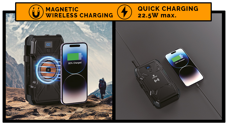 Power bank solare VIKING TYR II, 20000mAh, QC3.0 dhe Power Delivery, e zezë