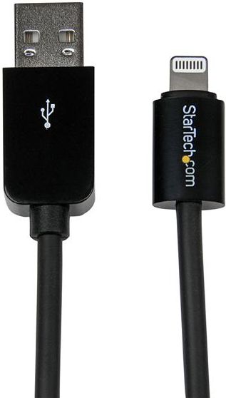 Kabllo StarTech USB-A to Lightning, 3m, e zezë 