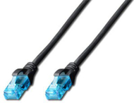 Kabllo patchcord Digitus U/UTP, Cat.5e, PVC, 0.5m, e zezë
