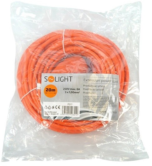 Kabllo zgjatëse Solight, 20m, e portokalltë