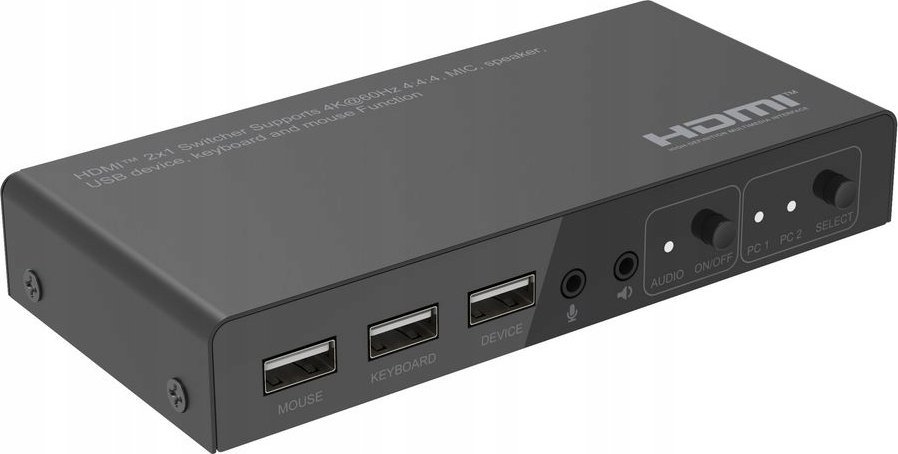 KVM switch Microconnect MC-HDMIKVM0201-4K, 2 porta HDMI, 4K 60Hz, i zi