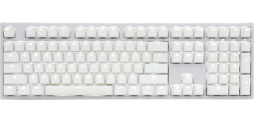 Tastierë për lojëra Ducky One 2 White Edition, MX-Blue, LED, e bardhë 