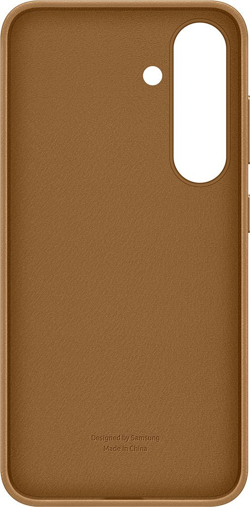 Mbështjellëse Samsung Kindsuit Faux Leather për Galaxy S25, lëkurë artificiale, ngjyrë camel