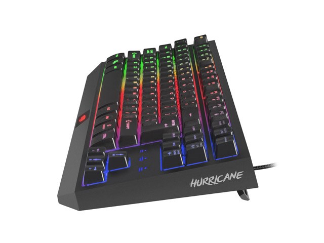 Tastierë Gaming Fury Hurricane TKL NFU-1238, 87 Tasta, USB, RGB, e zezë