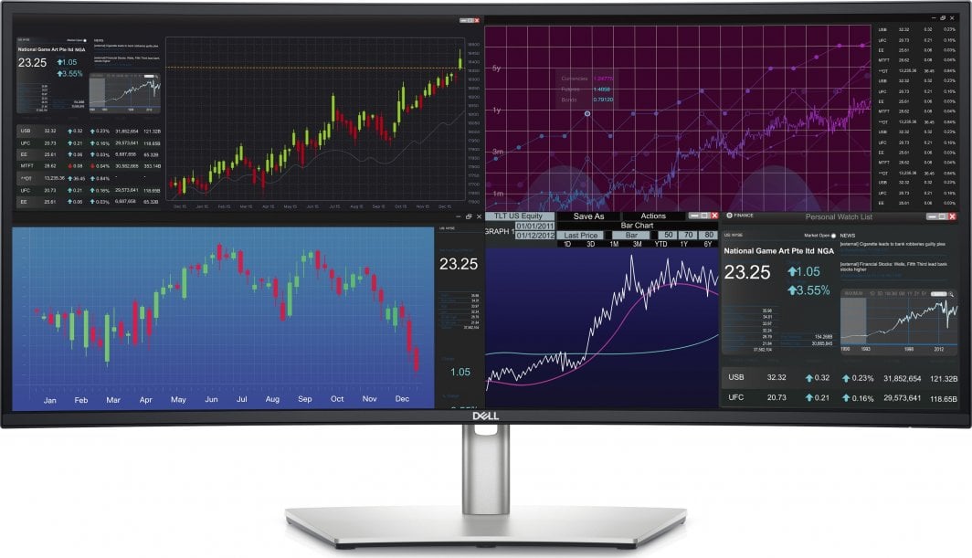 Monitor Dell UltraSharp U3423WE, 34.14", 3440 x 1440 (UWQHD), 60 Hz, i argjendtë
