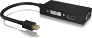 Kabllo RaidSonic, DisplayPort mini - HDMI - D-Sub (VGA) - DVI-D, 0,15 m e zezë