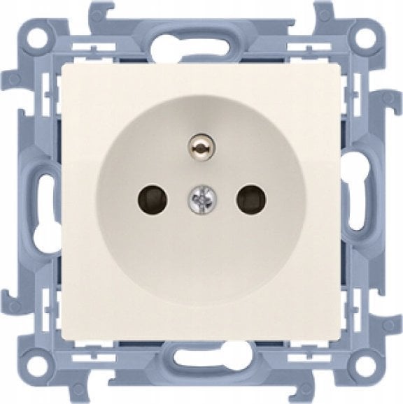 Prizë njëfishe me tokëzim Kontakt-Simon Simon 10, 16A, me kapak mbrojtës, ngjyrë krem