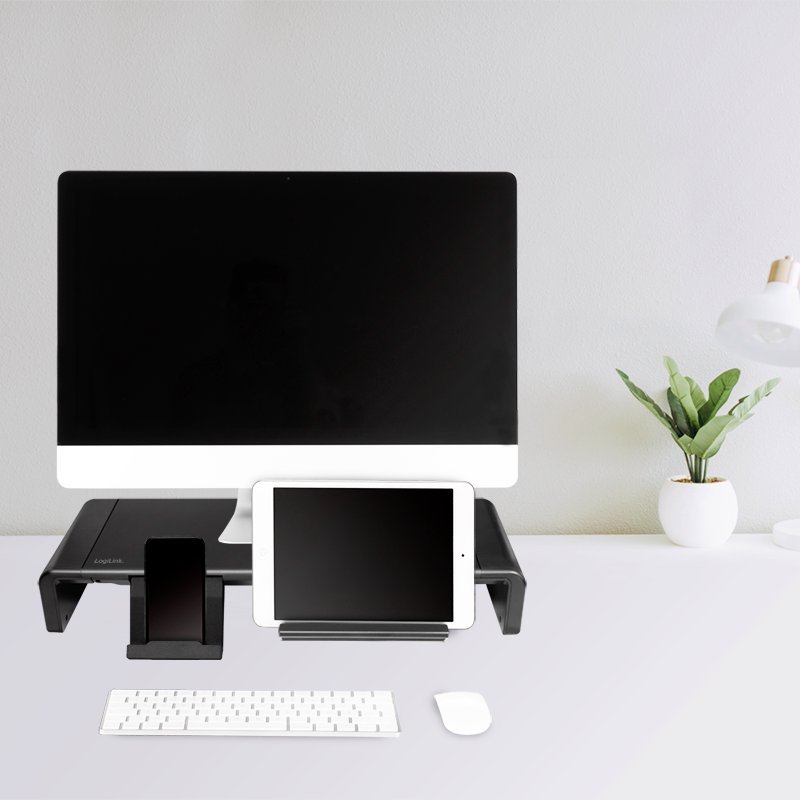 Stendë multimediale LogiLink BP0140, universale, 25 kg, me sirtar, e zezë