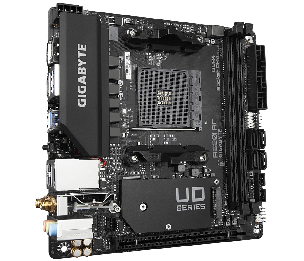 Матична плоча Gigabyte A520I AC, Mini-ITX, AM4, DDR4, Wi-Fi, црна