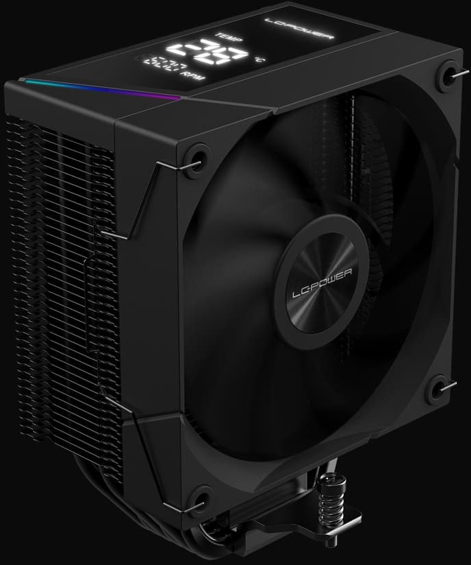 Ладилник за процесор LC-Power LC-CC-120-DB6, вентилатор 125mm, екран за температура, црн