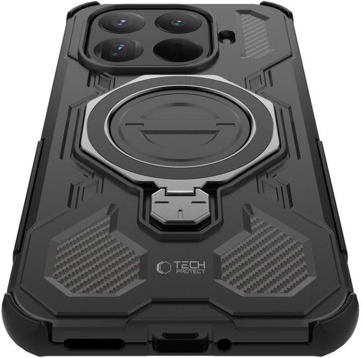 Футрола за телефон Tech-Protect TacticStand за Xiaomi 15T Pro, со држач, MagSafe, црна