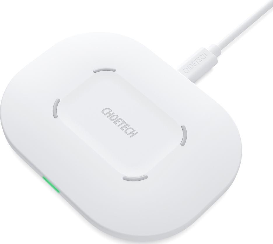 Karikues wireless Choetech T550-F, QC 3.0, 15W, i bardhë + adapter 18W