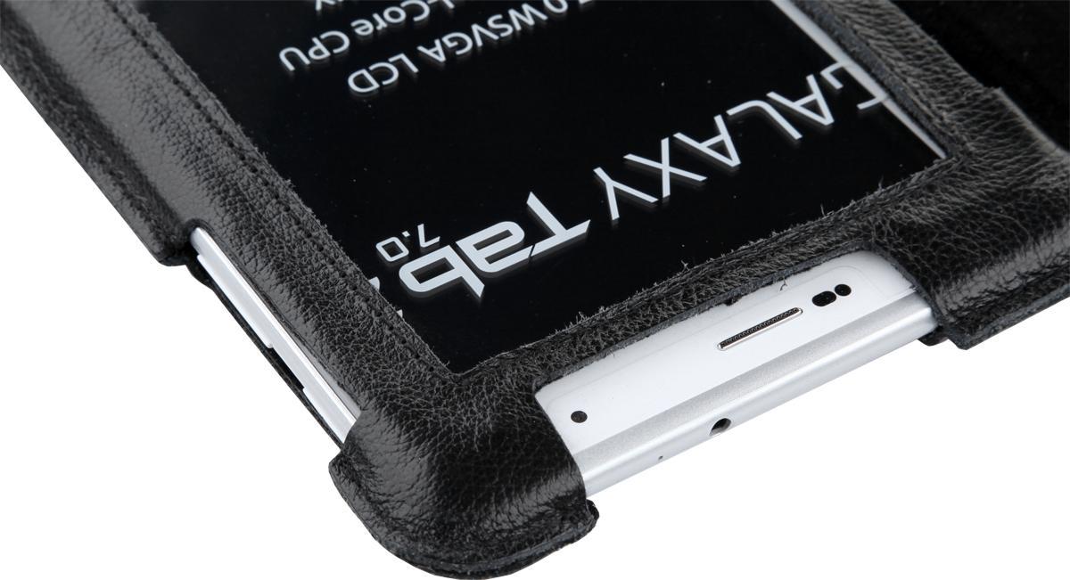 Mbulesë tablet Quer Case për Samsung Galaxy Tab P3100, lëkurë natyrale, e zezë