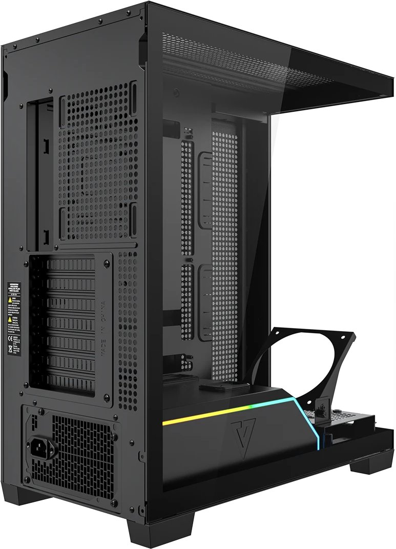 Kутија компјутер MODECOM Volcano Stellar Plus ARGB MIDI, без вентилатори, црна