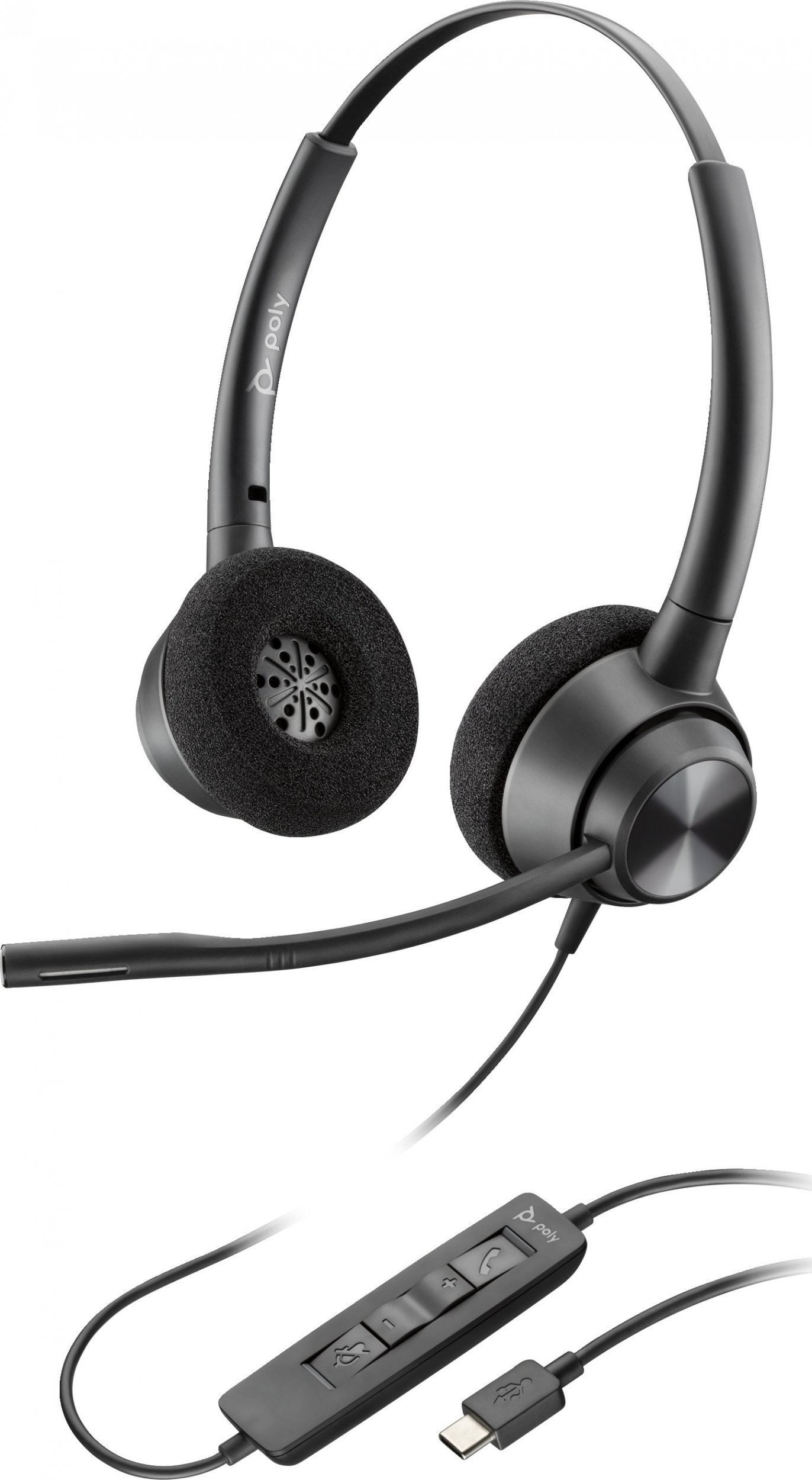 Kufje Poly EncorePro 320, mikrofon me anulim zhurme, profesionale për zyrë, të zeza
